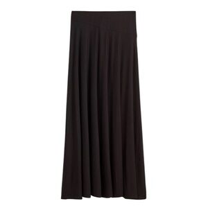 Madewell Jersey Asymmetric-Seam Midi Skirt in Jet Black